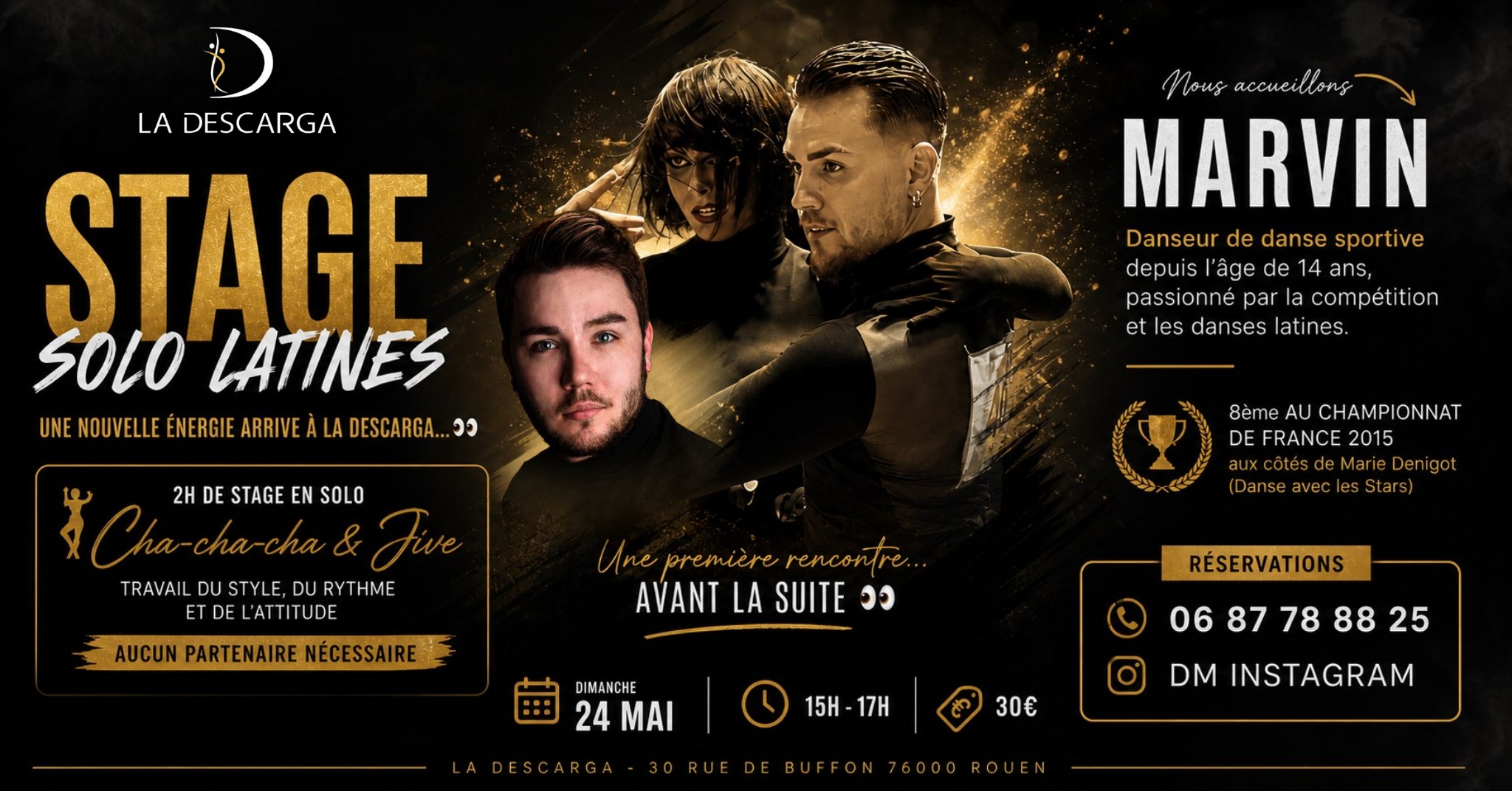 Stage Solo Latines à Rouen : Cha-cha-cha & Jive avec Marvin à La Descarga