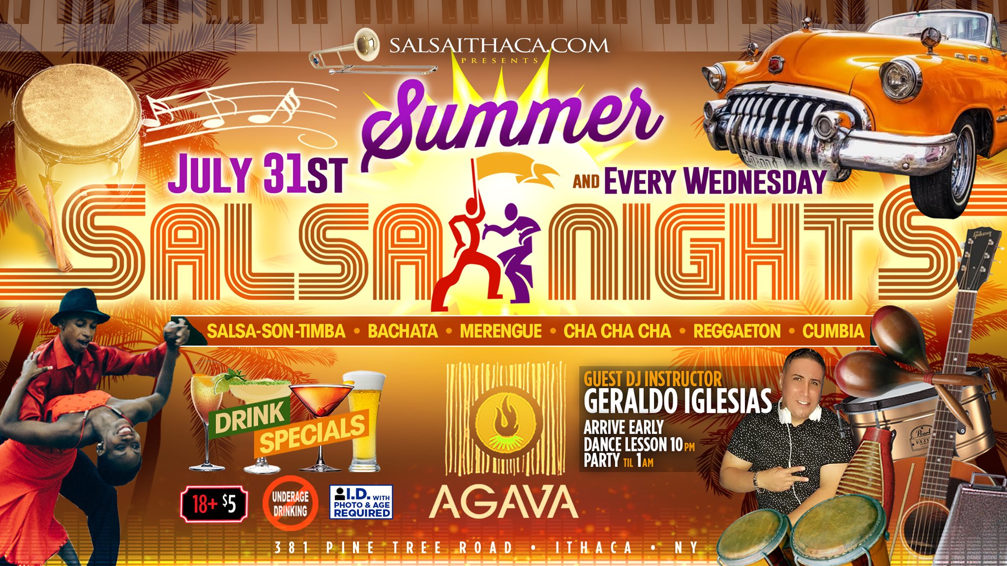 SALSA NIGHT AGAVA Bachata Lesson & Dance Party w Guest DJ G.I.