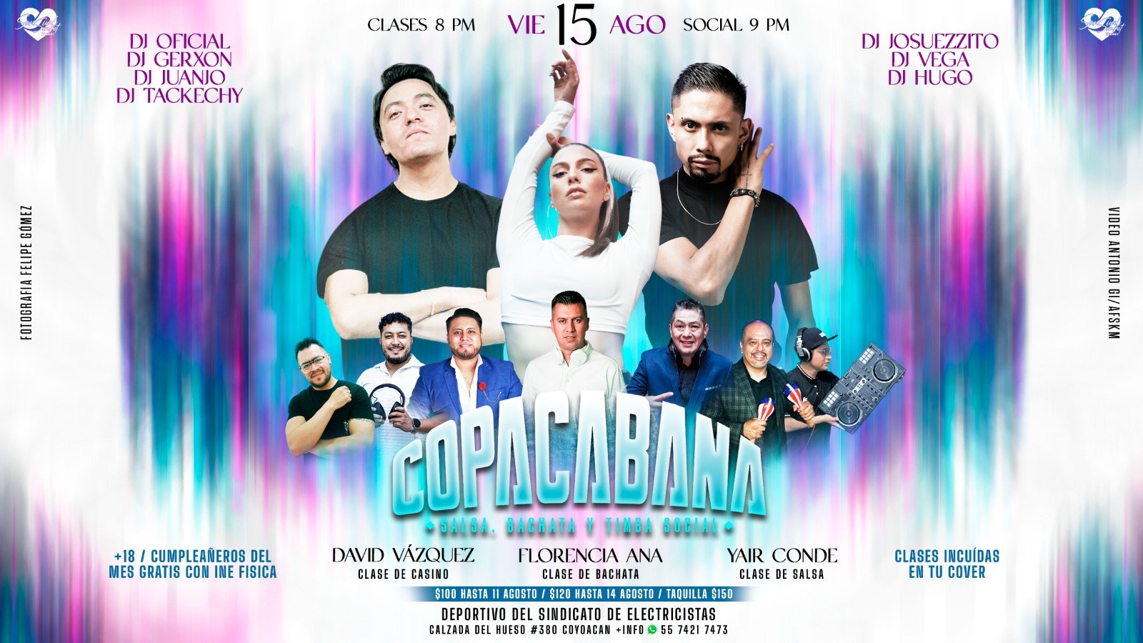 Copacabana salsa, bachata y timba social- agosto 💎💜