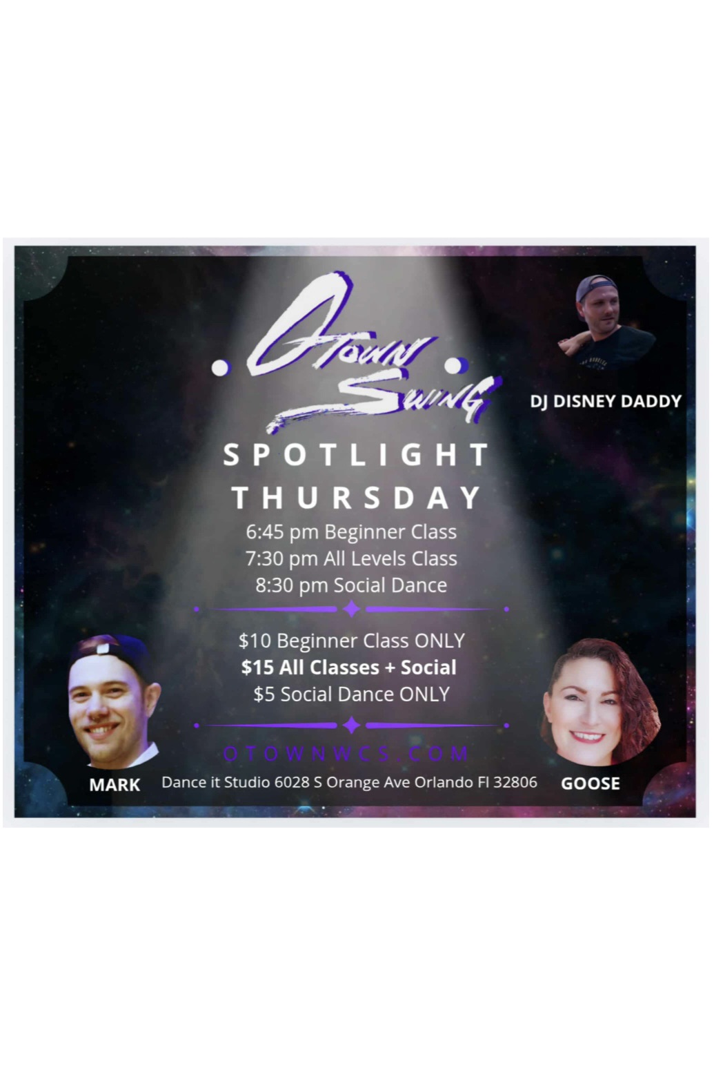 OTown WCS Thursday Spotlight Night Class and Social Dance