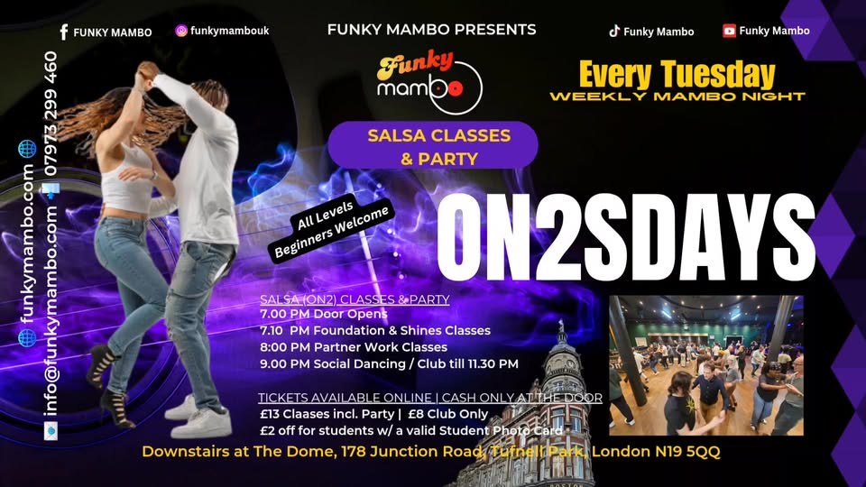 Funky Mambo presents Salsa On2sdays - SALSA CLASSES & PARTY on Tuesdays 2026
