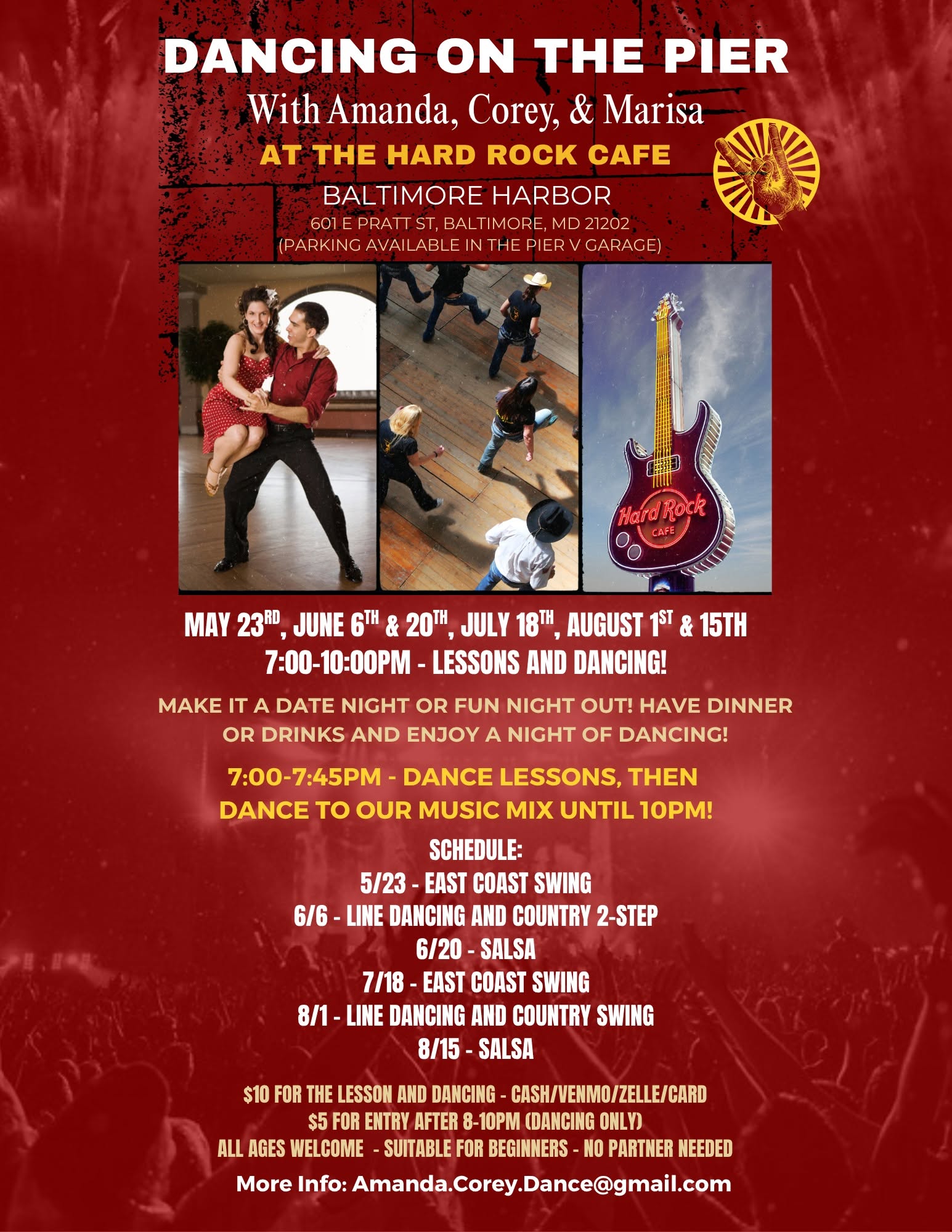 Dancing on The Peir at The Hard Rock Cafe, Baltimore Harbor