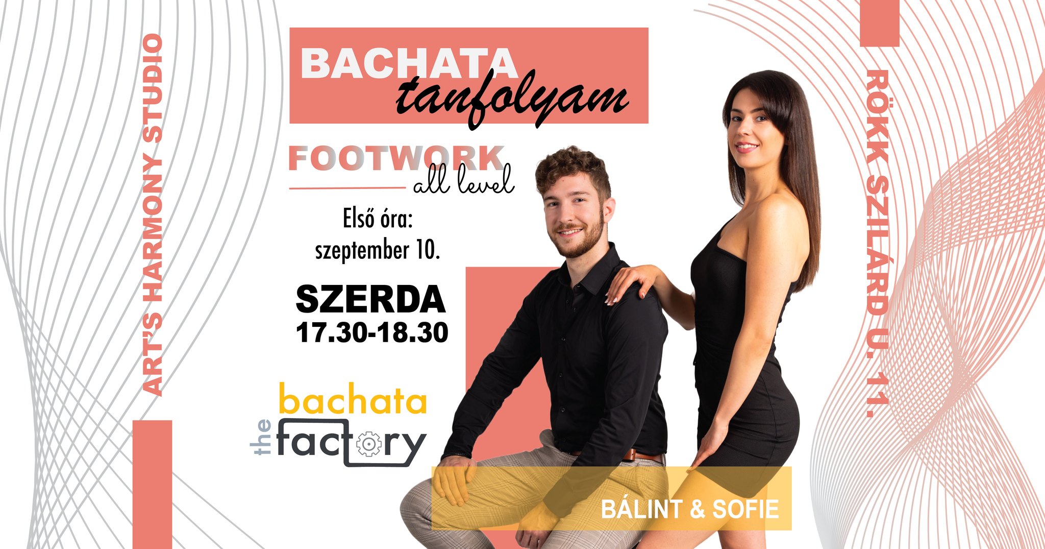 BACHATA FOOTWORK 4 alkalmas tanfolyam all level Bálint&Sofie Bachata Factory