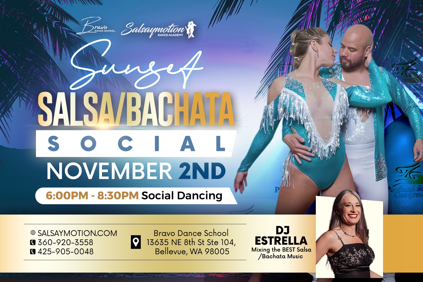 Sunday Sunset Salsa Bachata Social⭐️DJ Estrella⭐️