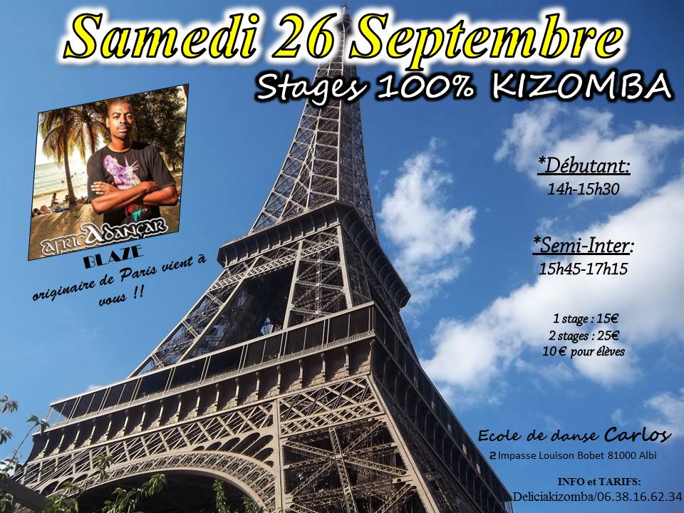 ☆☆☆☆ STAGES KIZOMBA☆☆☆☆ Avec Blaze LUCEL et Delicia KIZOMBA