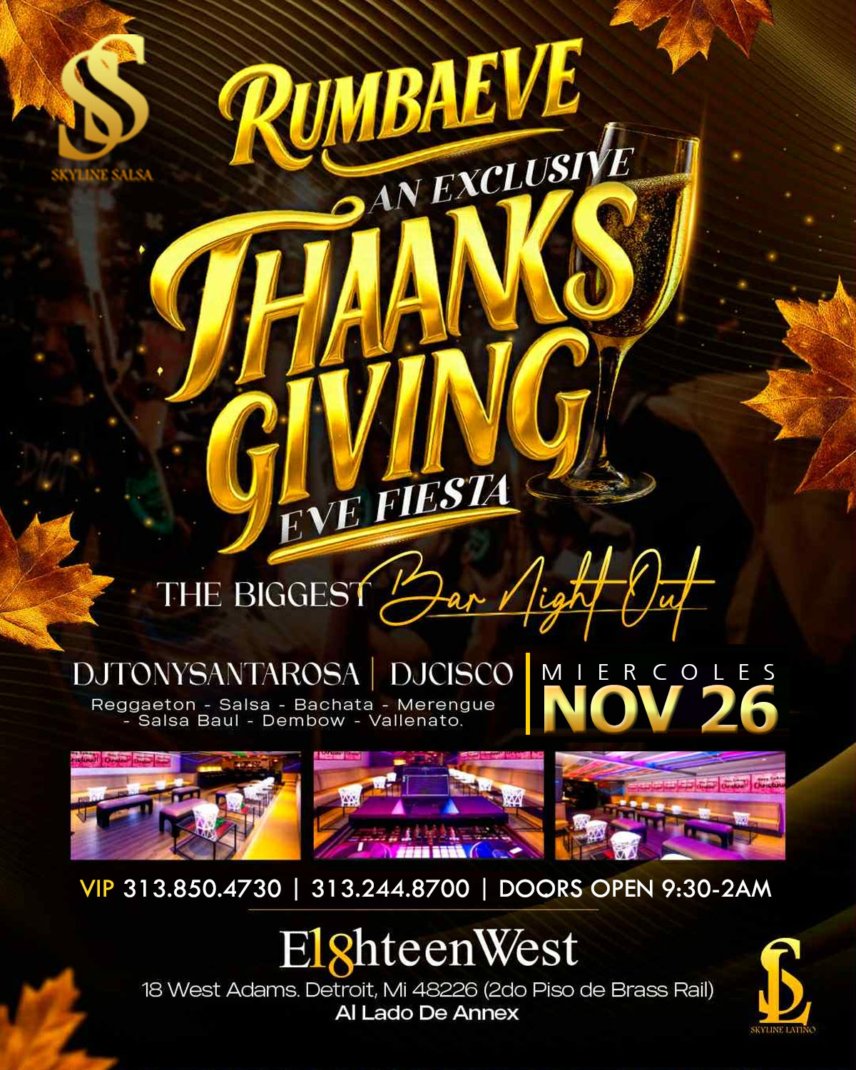 Thanksgiving Eve Fiesta The Biggest Bar Night Out Wed ,Nov 26th