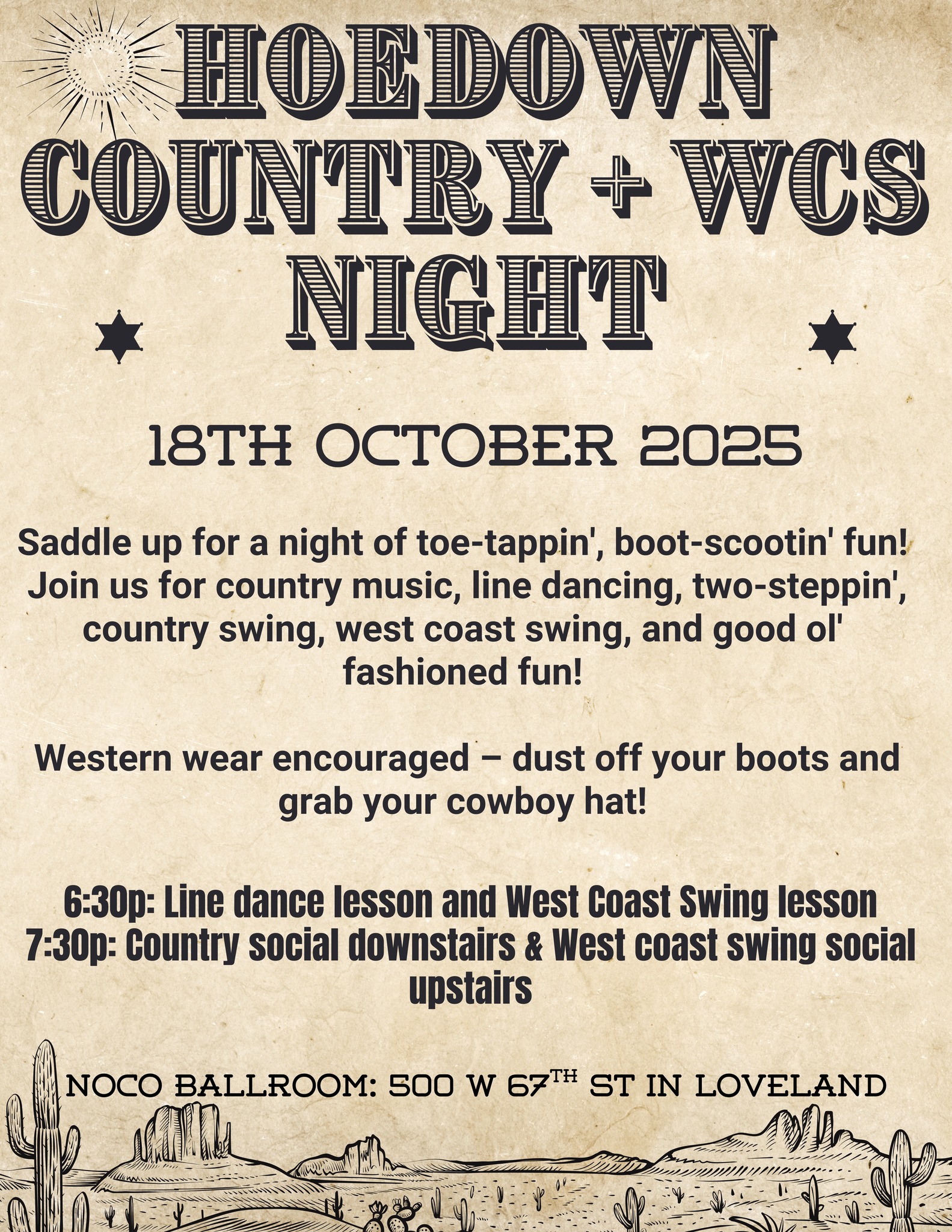 Country and West Coast Swing Social Dance - Hoedown Throwdown Theme!