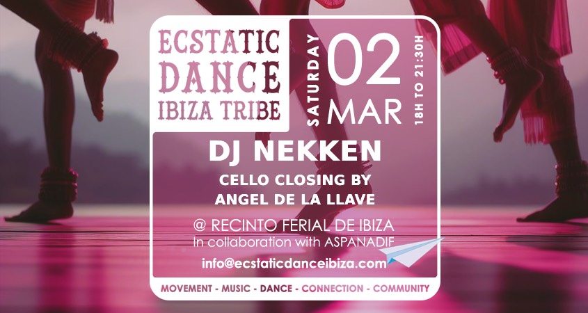 ECSTATIC DANCE IBIZA Dj NEKKEN & ANGEL DE LA LLAVE (Cello closing)