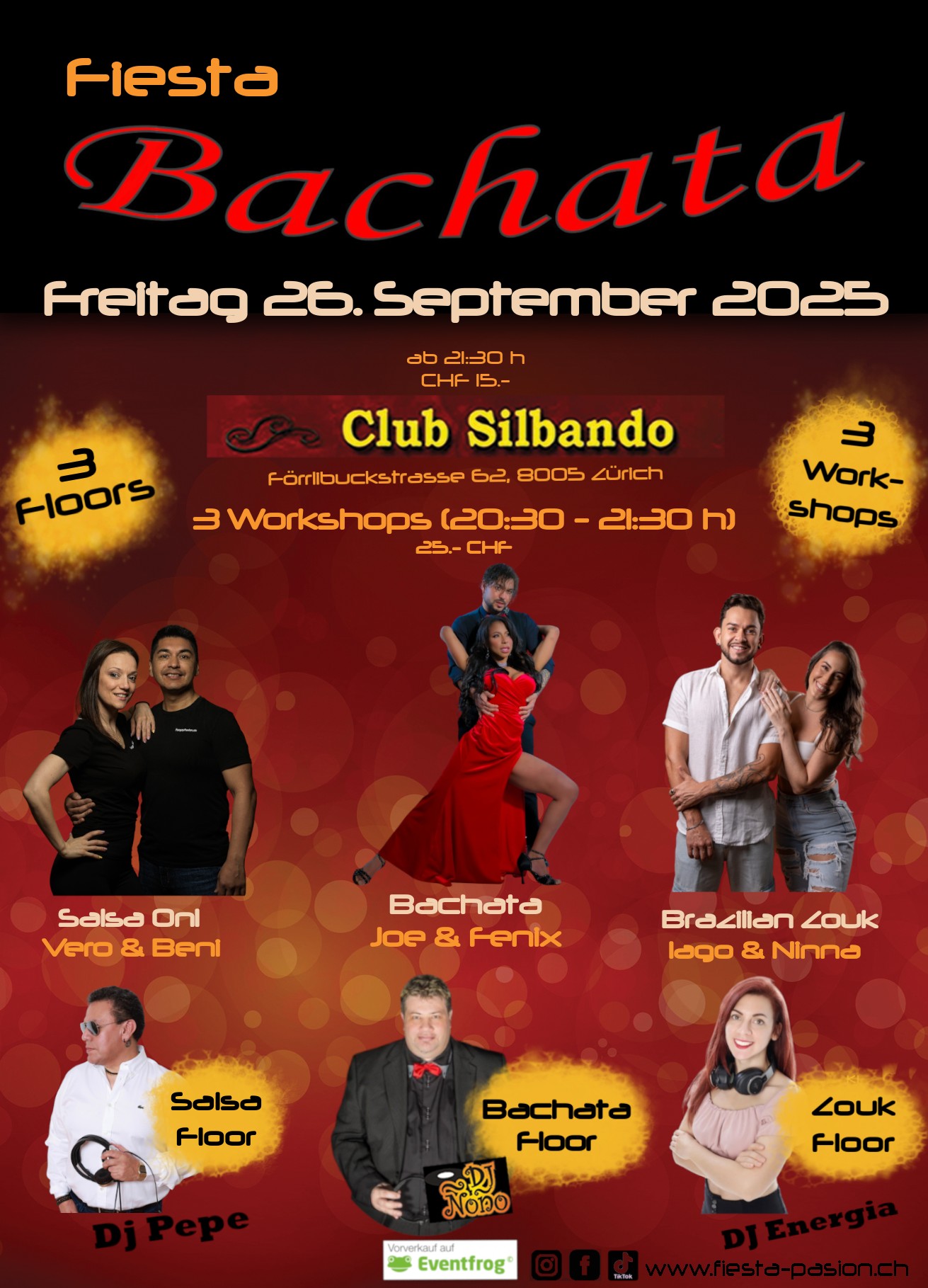 Fiesta Bachata - 3 Workshops und 3 Floors