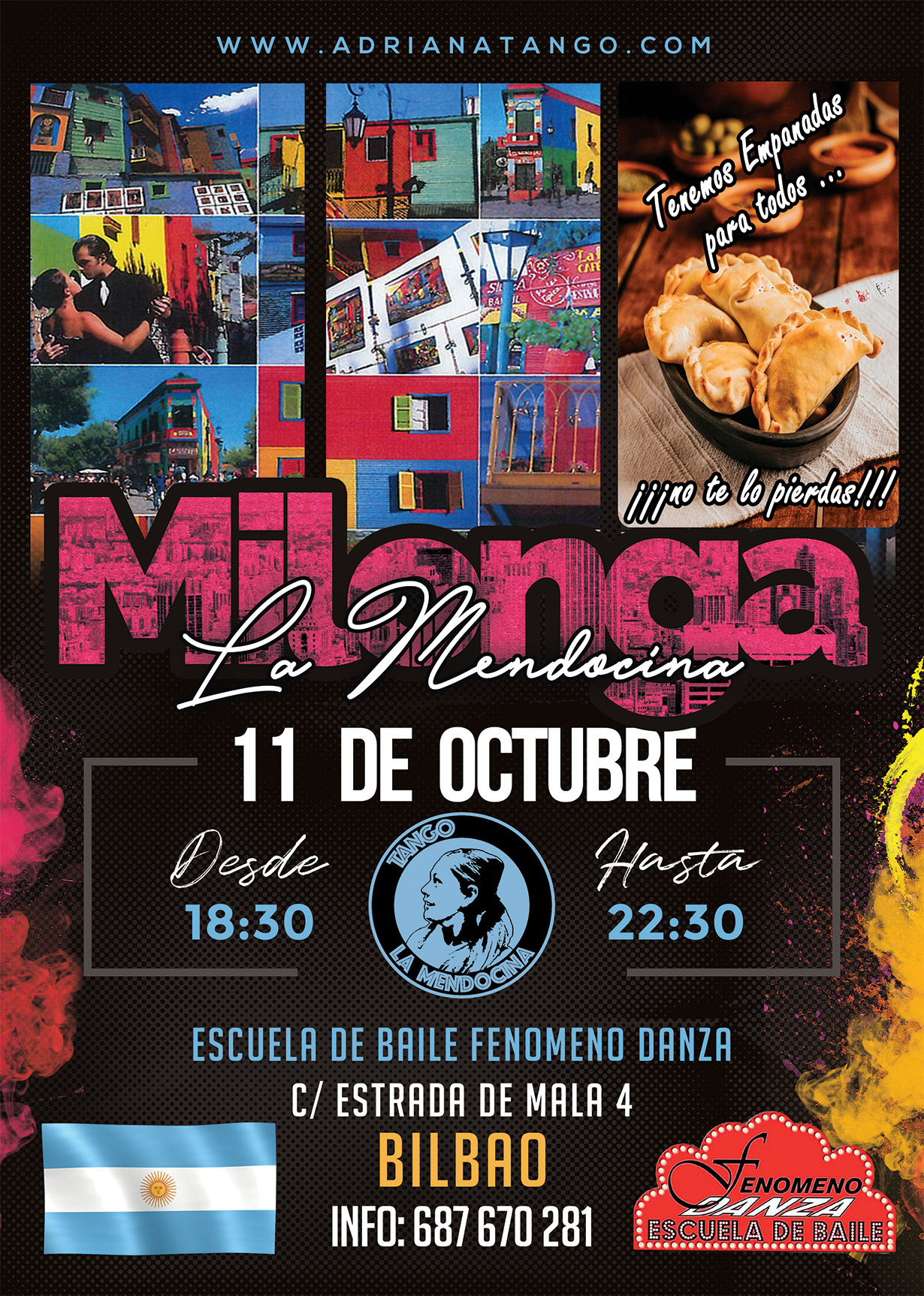 Milonga la Mendocina 11 de Octubre COMENZAMOS con EMPANADAS ARGENTINAS!!!