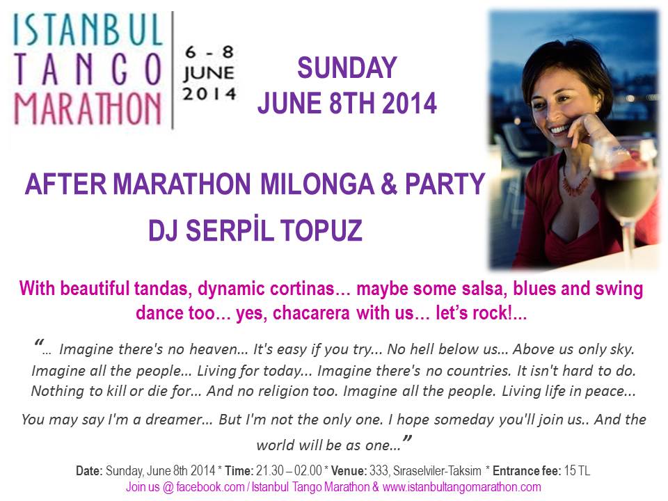 AFTER MARATHON MILONGA & PARTY DJ SERPİL TOPUZ