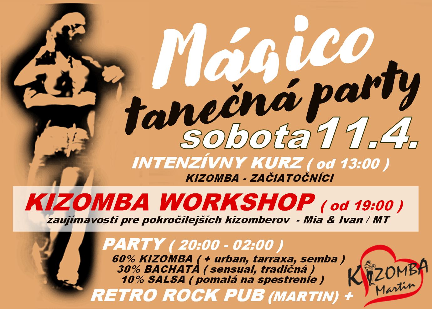 Workshop KIZOMBA pred MÁGICO PARTY