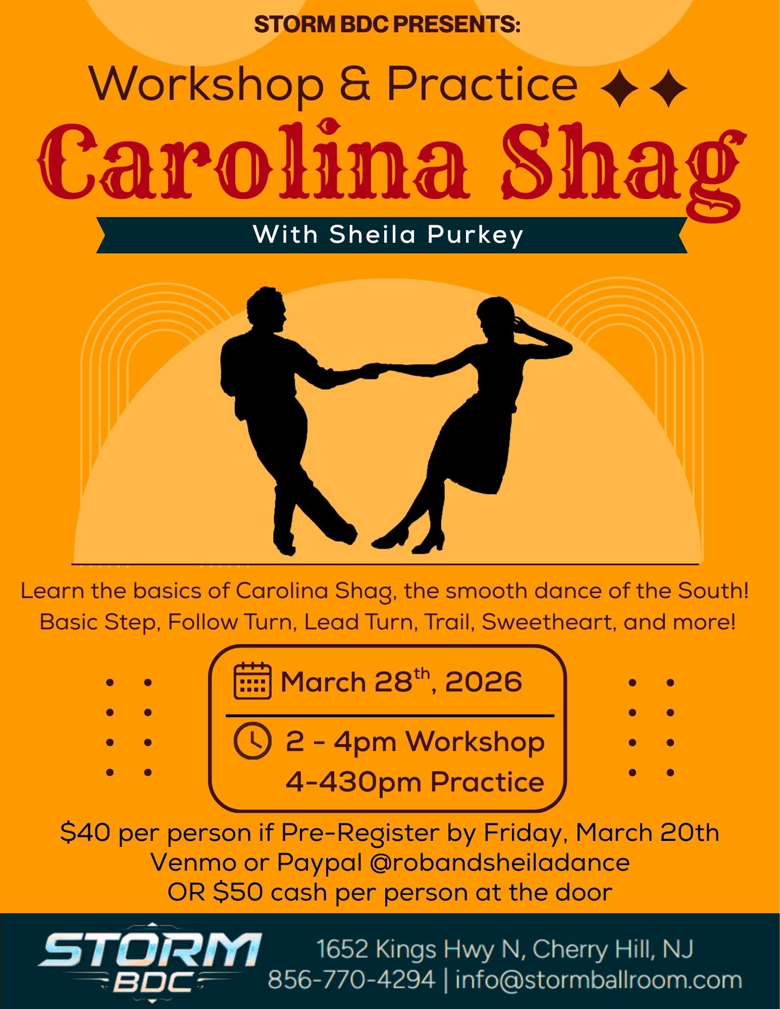 Carolina Shag Workshop & Practice with Sheila Purkey