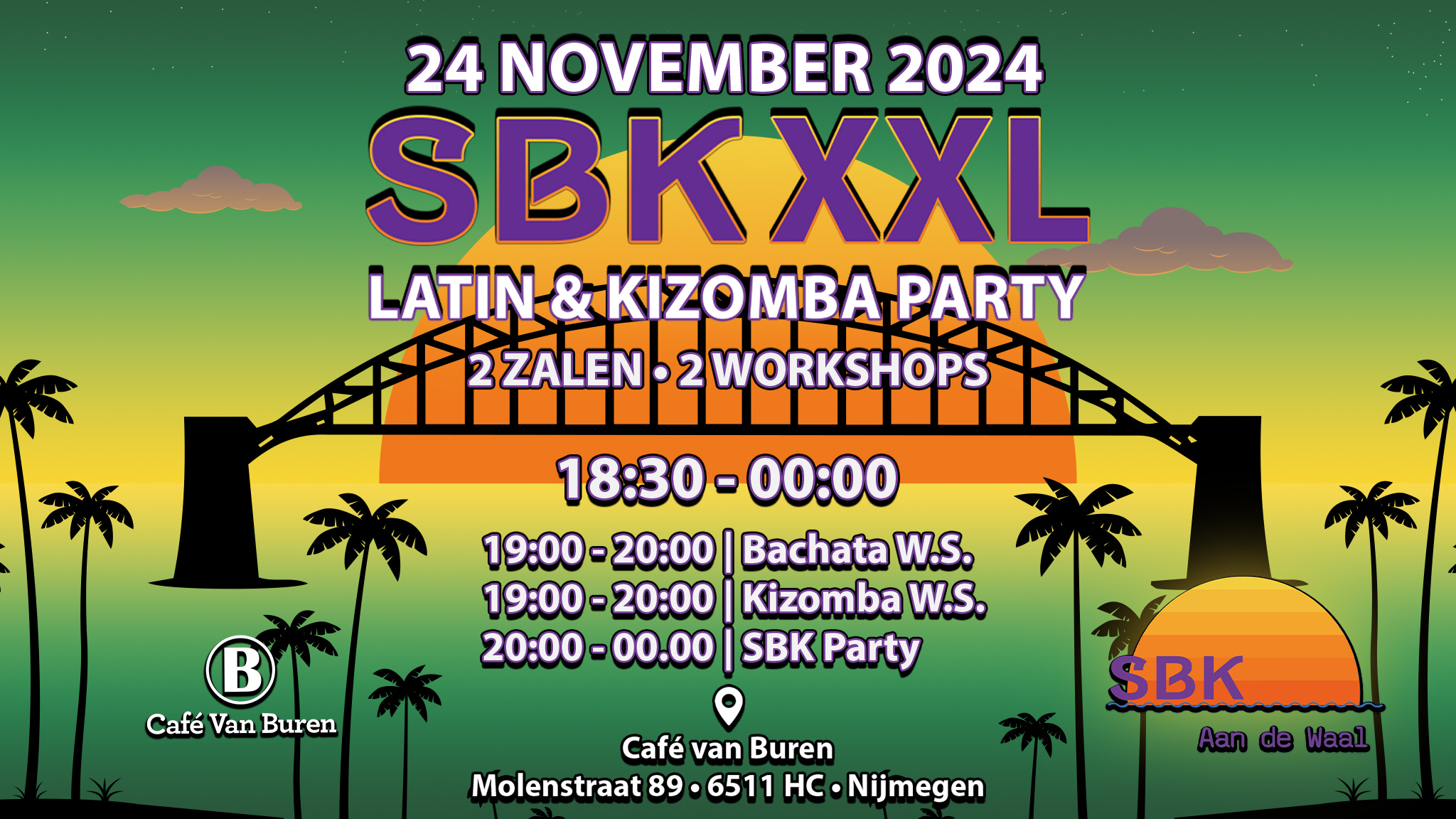 SBK XXL Latin & Kizomba Party 2 Area’s 2 Workshops