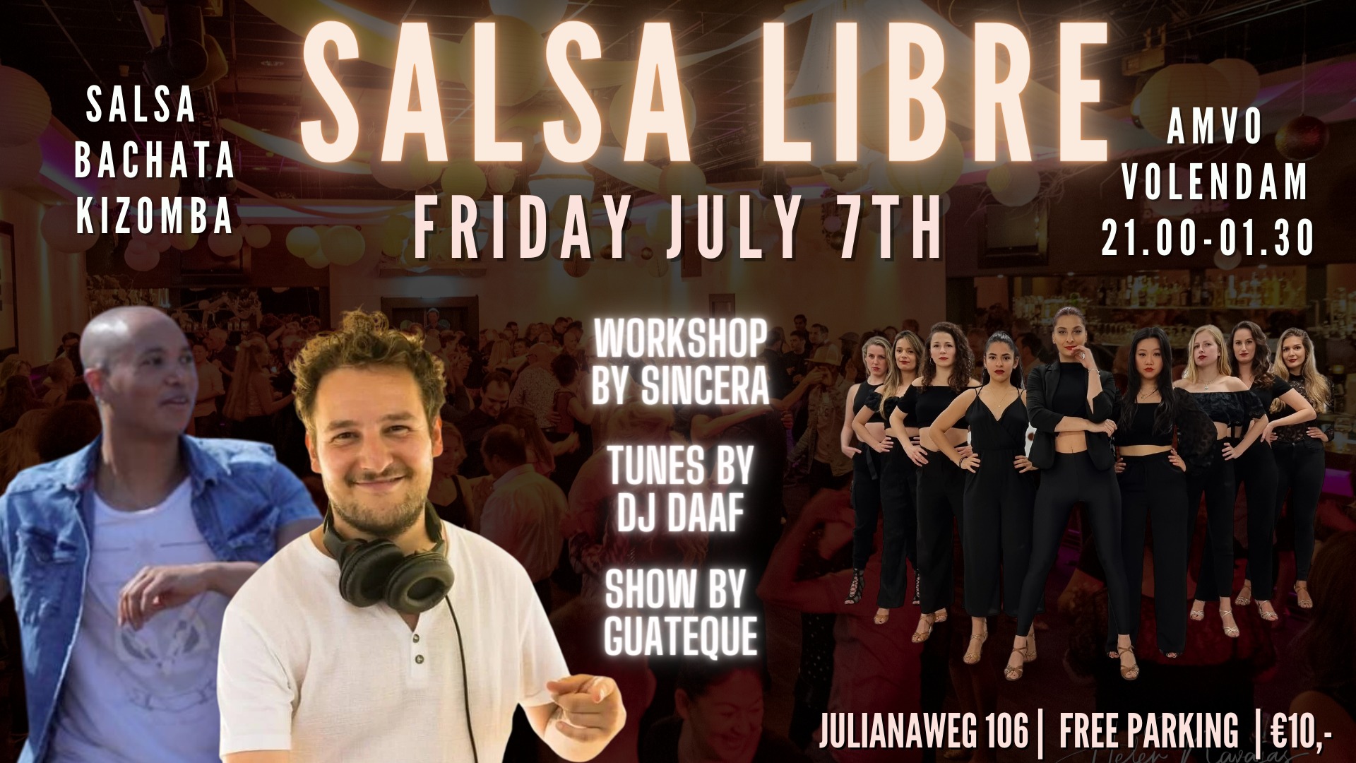 Salsa Libre Friday July 7th with Sincera, Guateque & DJ Daaf