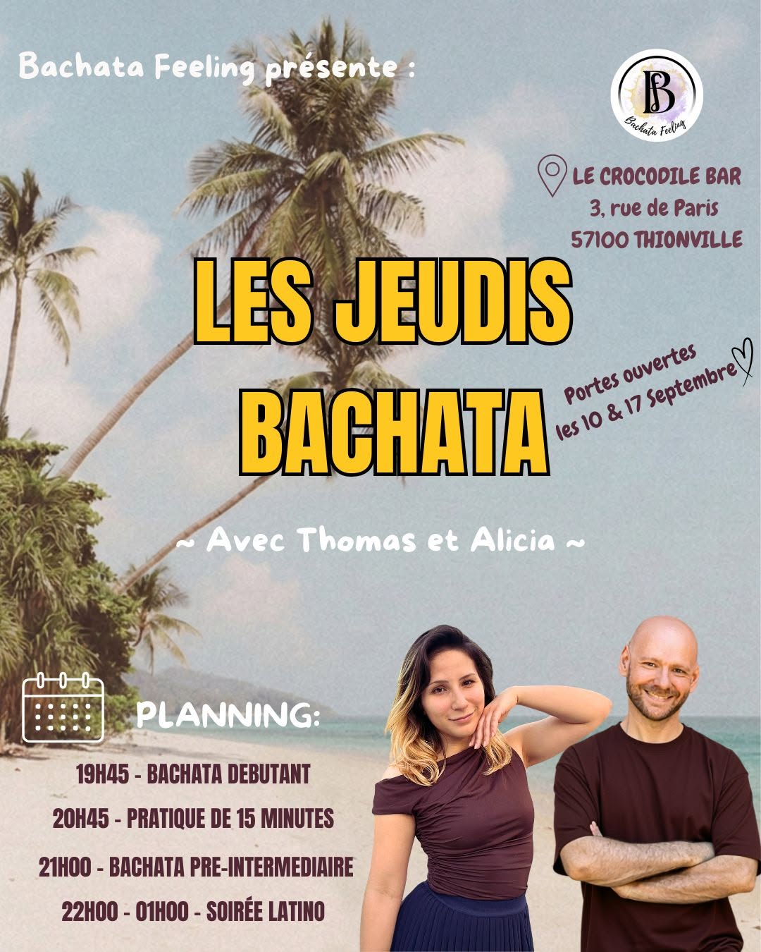 Les JEUDIS BACHATA au Crocodile Bar Thionville - Thomas & Alicia💛
