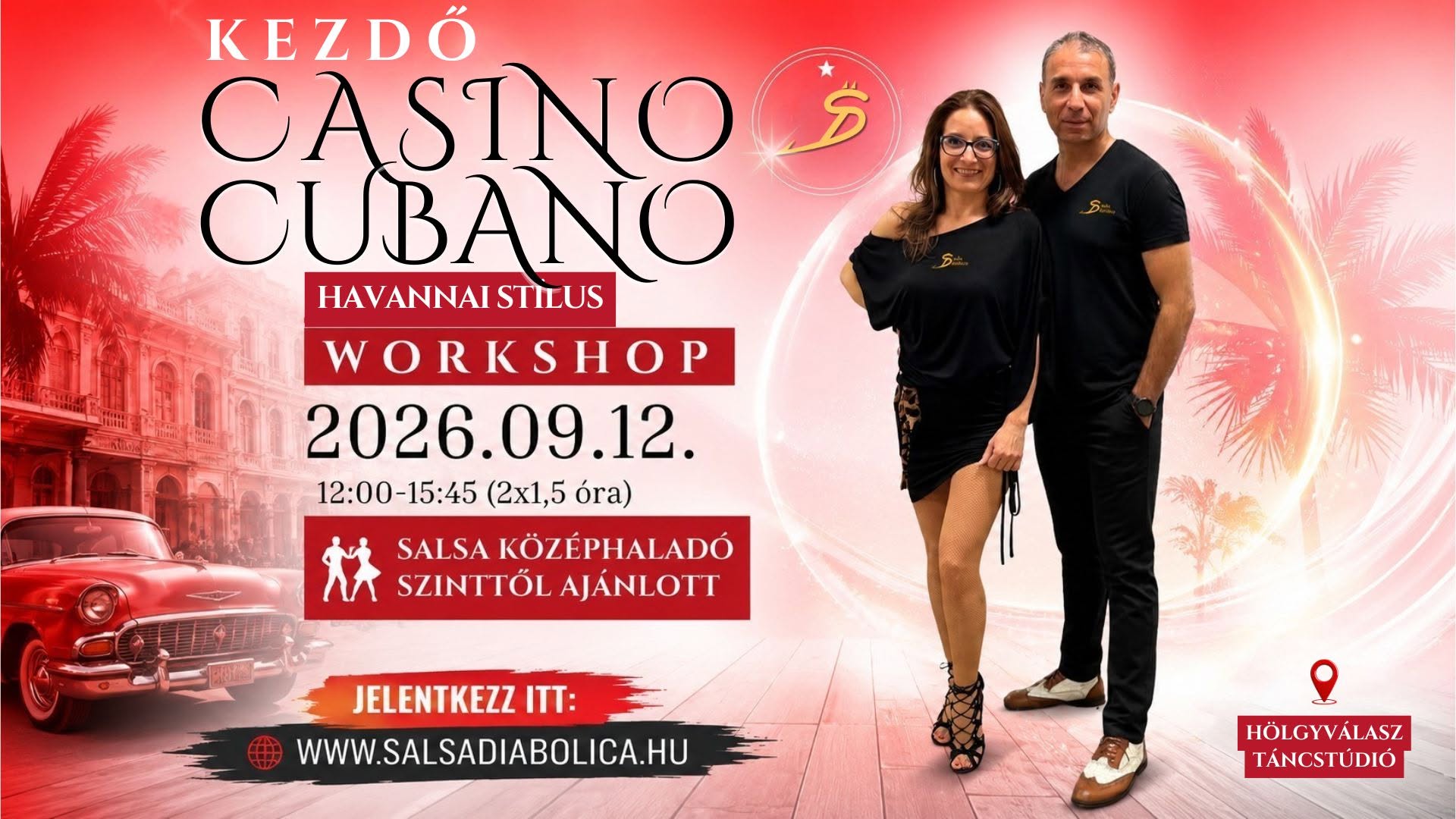 Casino Cubano (kezdő) intenzív workshop Szept. 12-én, a Hölgyválaszban!!