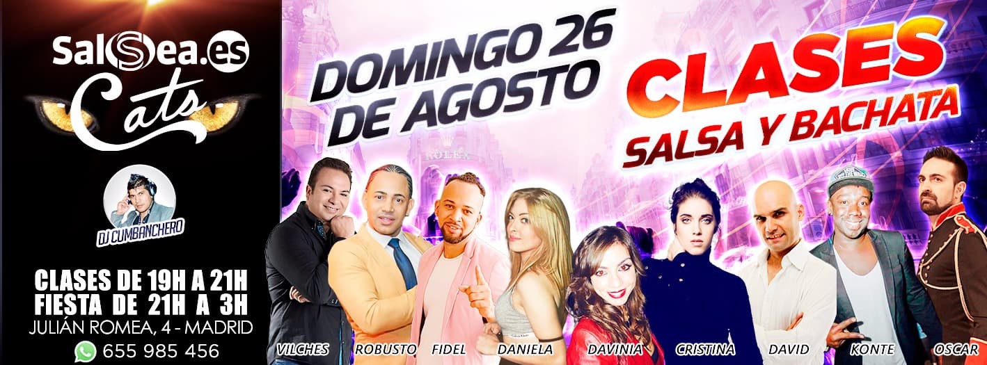 Domingo 26 de Agosto CATS salsea.net y bachatea.net Madrid