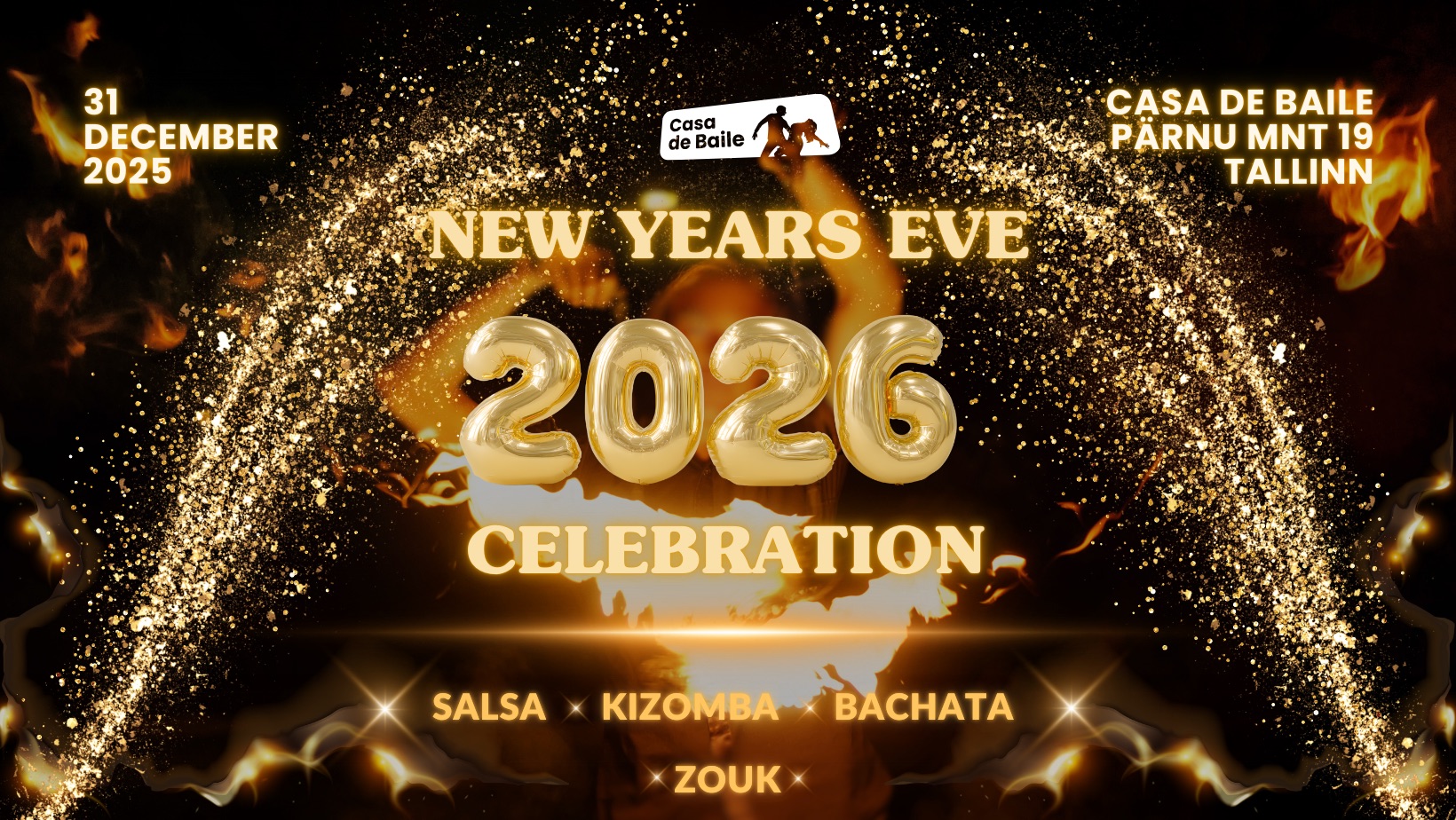 Aastavahetuse salsa, bachata, kizomba, zouk pidu New Year´s Eve salsa, bachata, kizomba party @CdB