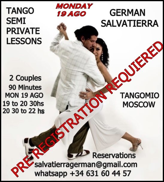 German Salvatierra Semi Private tango lessons ( 2 couples)