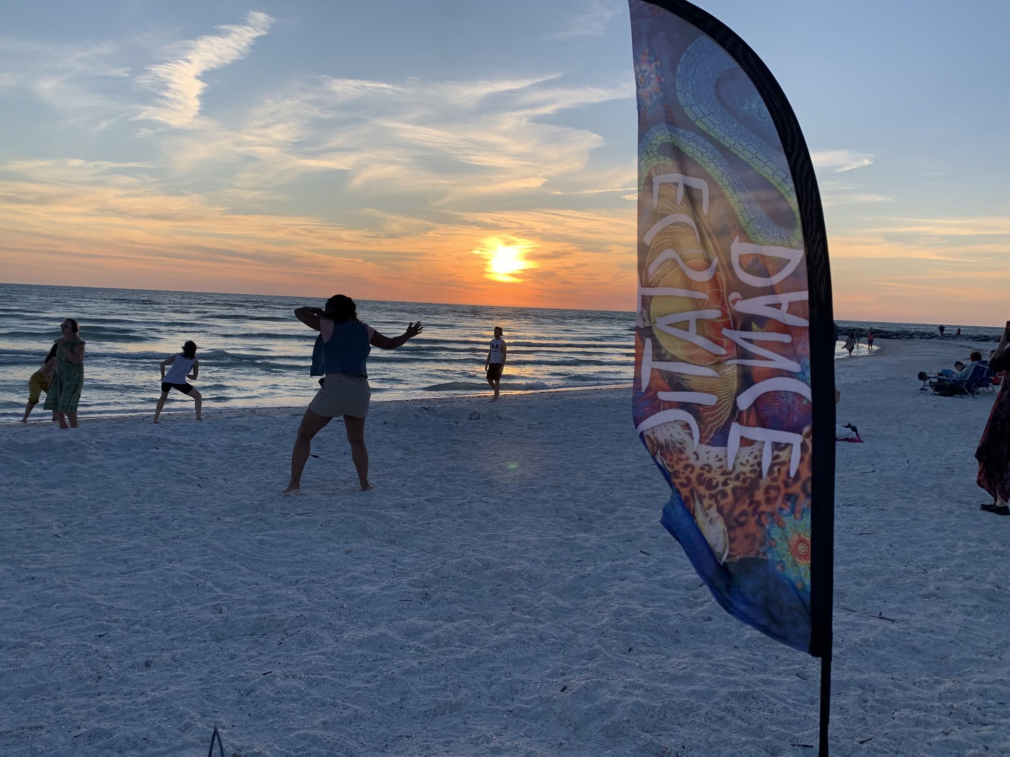 Silent Disco new moon Ecstatic Dance at sunset at the beach