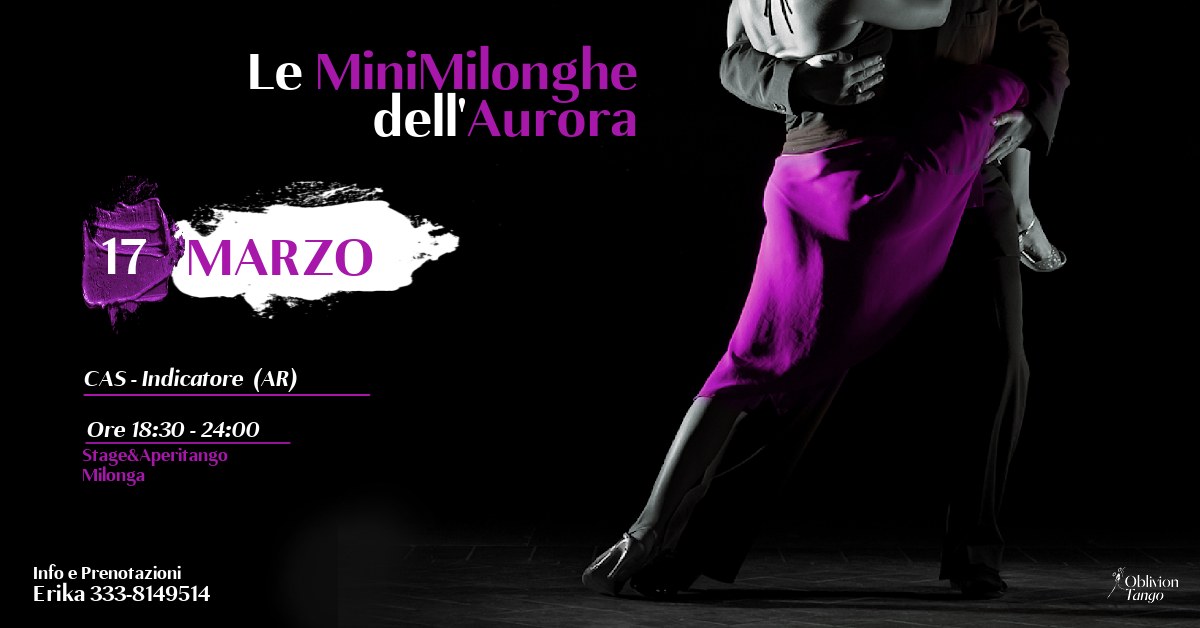 Domenica 17 marzo: MiniMilonga dell’Aurora con Tj Querida!