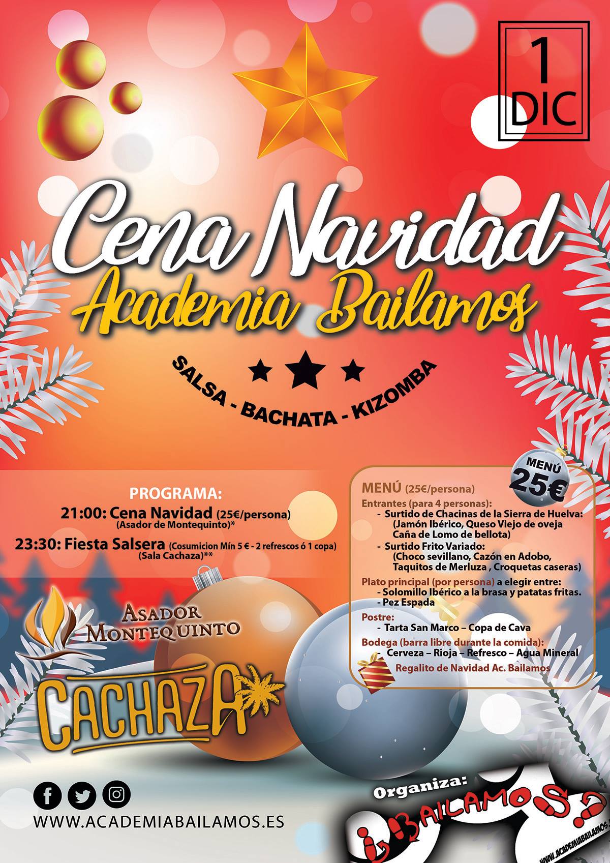 Cena - Fiesta Navidad Salsera 2018 Academia Bailamos Sábado 01 D