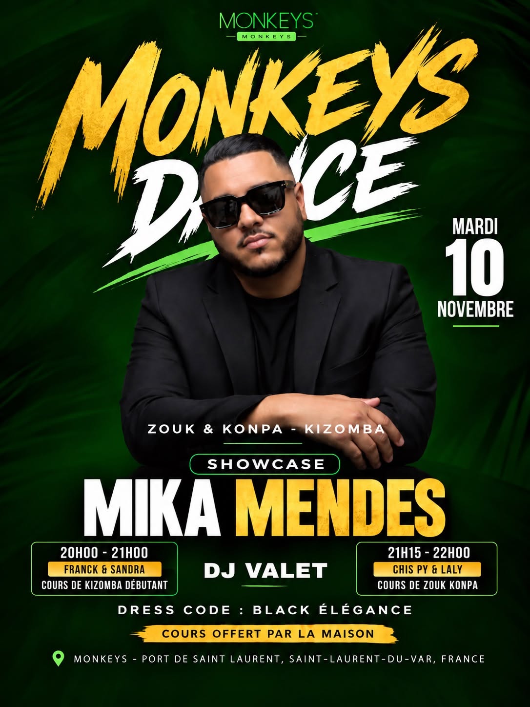 SHOW CASE MIKA MENDES - cours et soirée Kiz Afro Love (Monkeys)