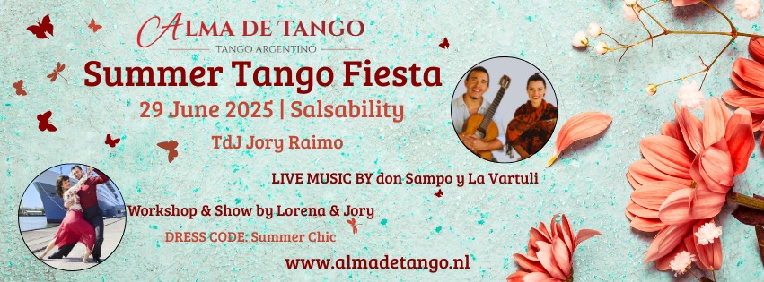 Summer Tango Fiesta @ Salsability Live Music Don Sampo y La Vartuli & WS & Show by Lorena & Jory