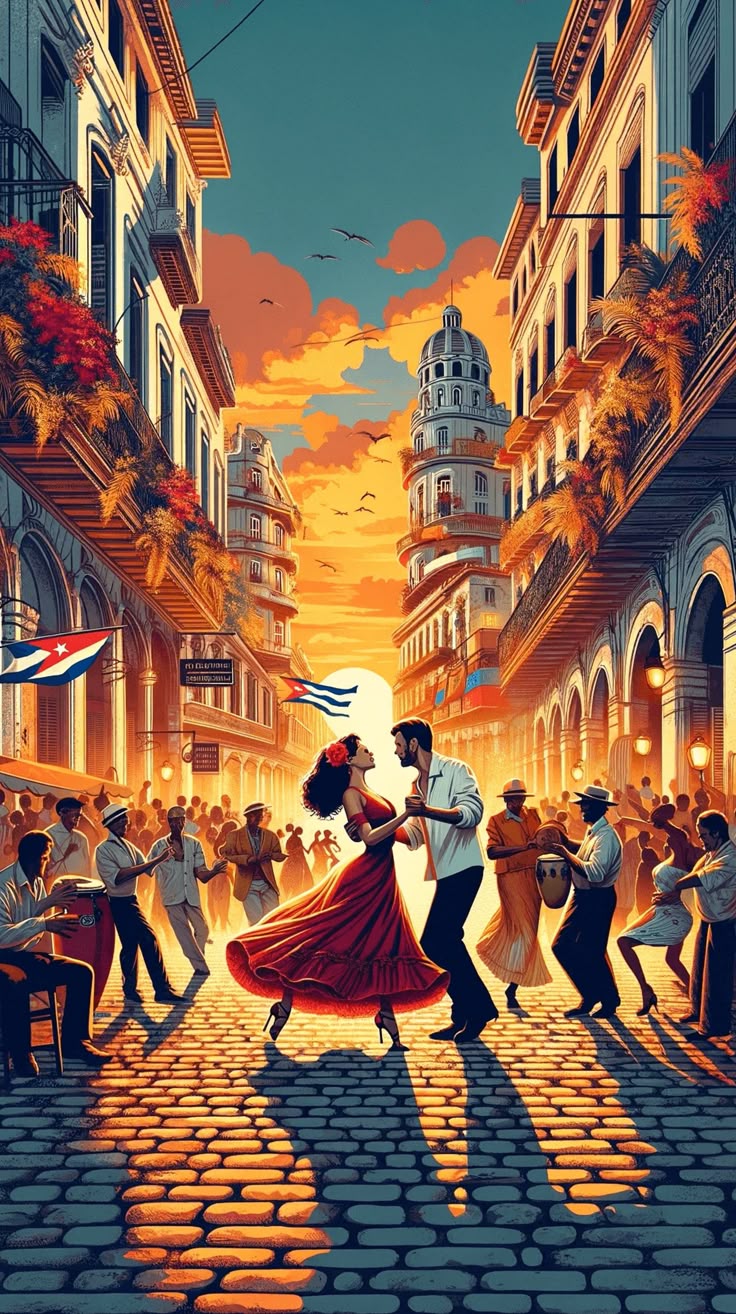 Salsa felvonulás tánccal és kubai ételekkel