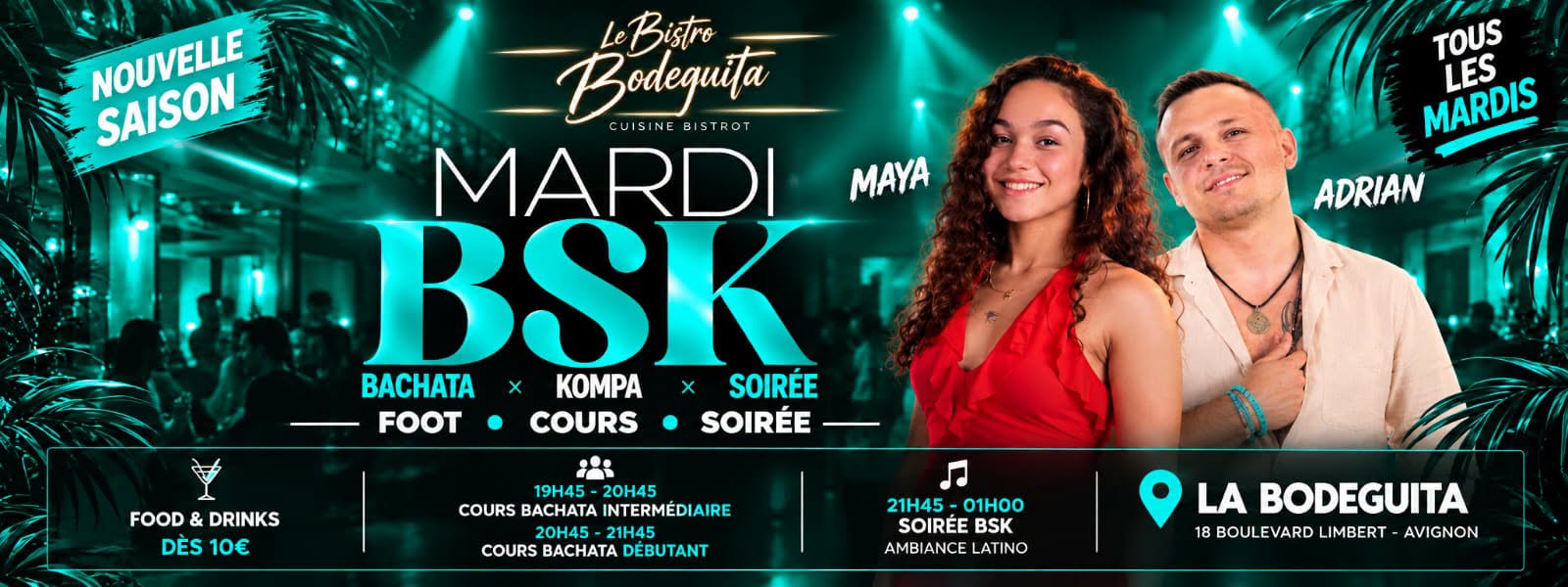 LES MARDIS BACHATA • KOMPA • FOOD & DRINKS
