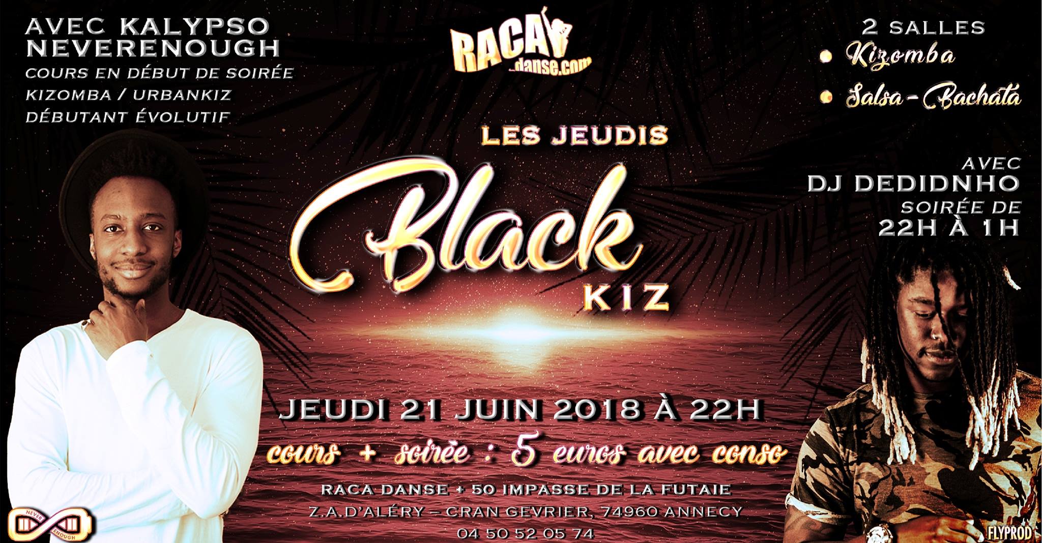 100% Kizomba Annecy Cours Kalypso & Hélène Soirée Dedinho