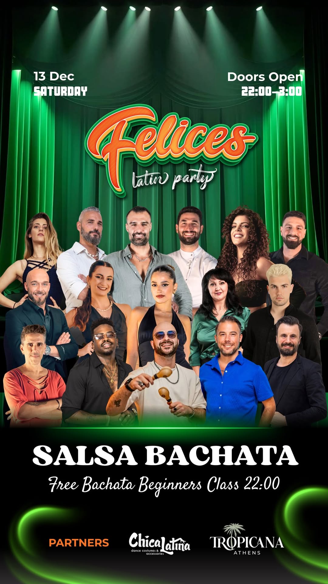 BACHATA SALSA PARTY 13 Dec FELICES On Saturday At Tropicana Latin Bar Athens