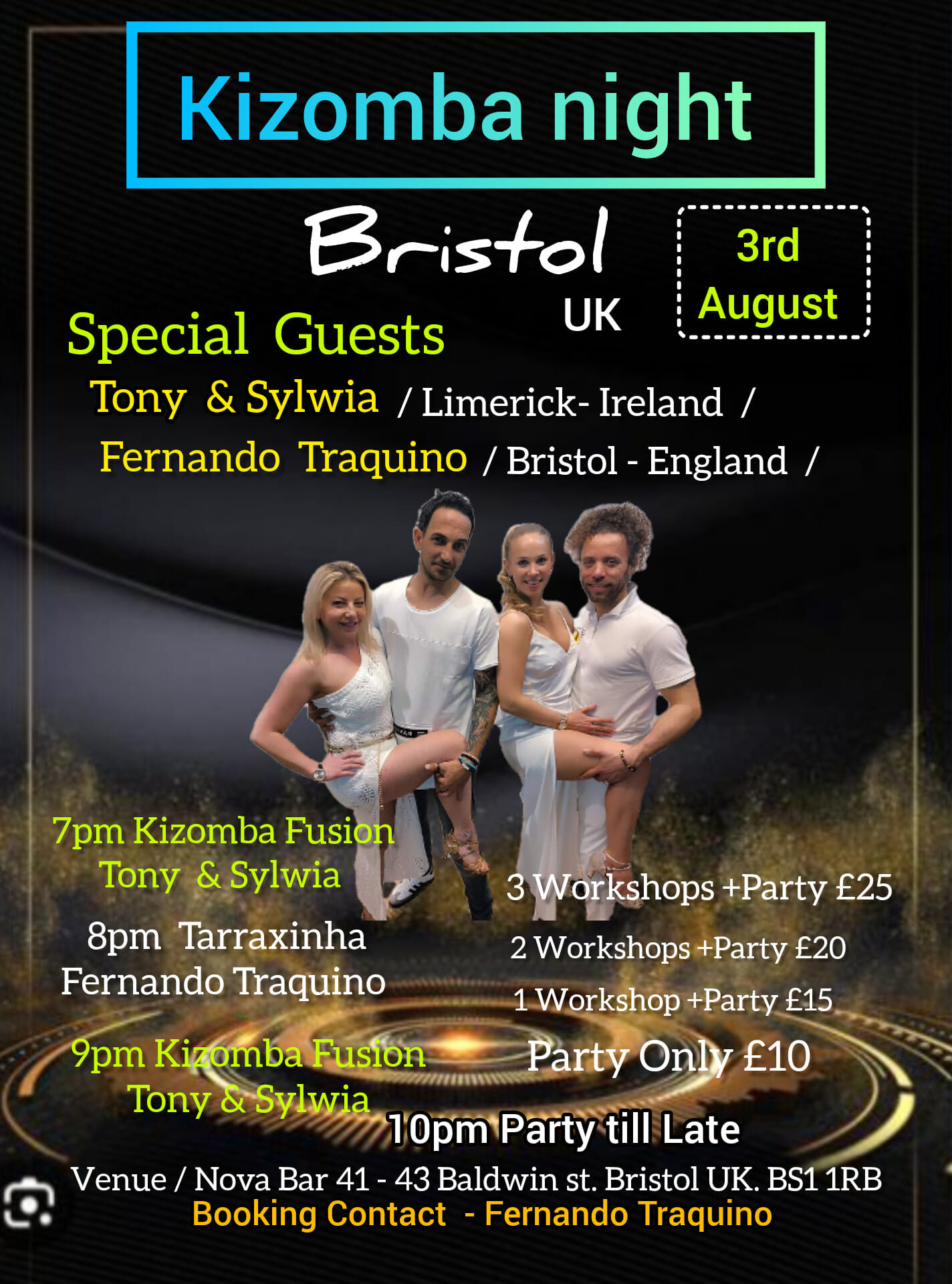 Kizomba Night- Bristol UK Saturday 7pm dance workshop & Sunday 5pm