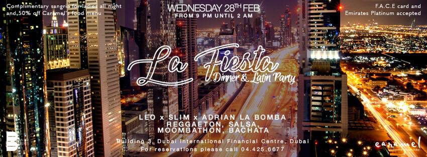 ✮ La Fiesta ✮ Caramel Dubai - Dinner & Party - Ladies Night - Wed 28th Feb