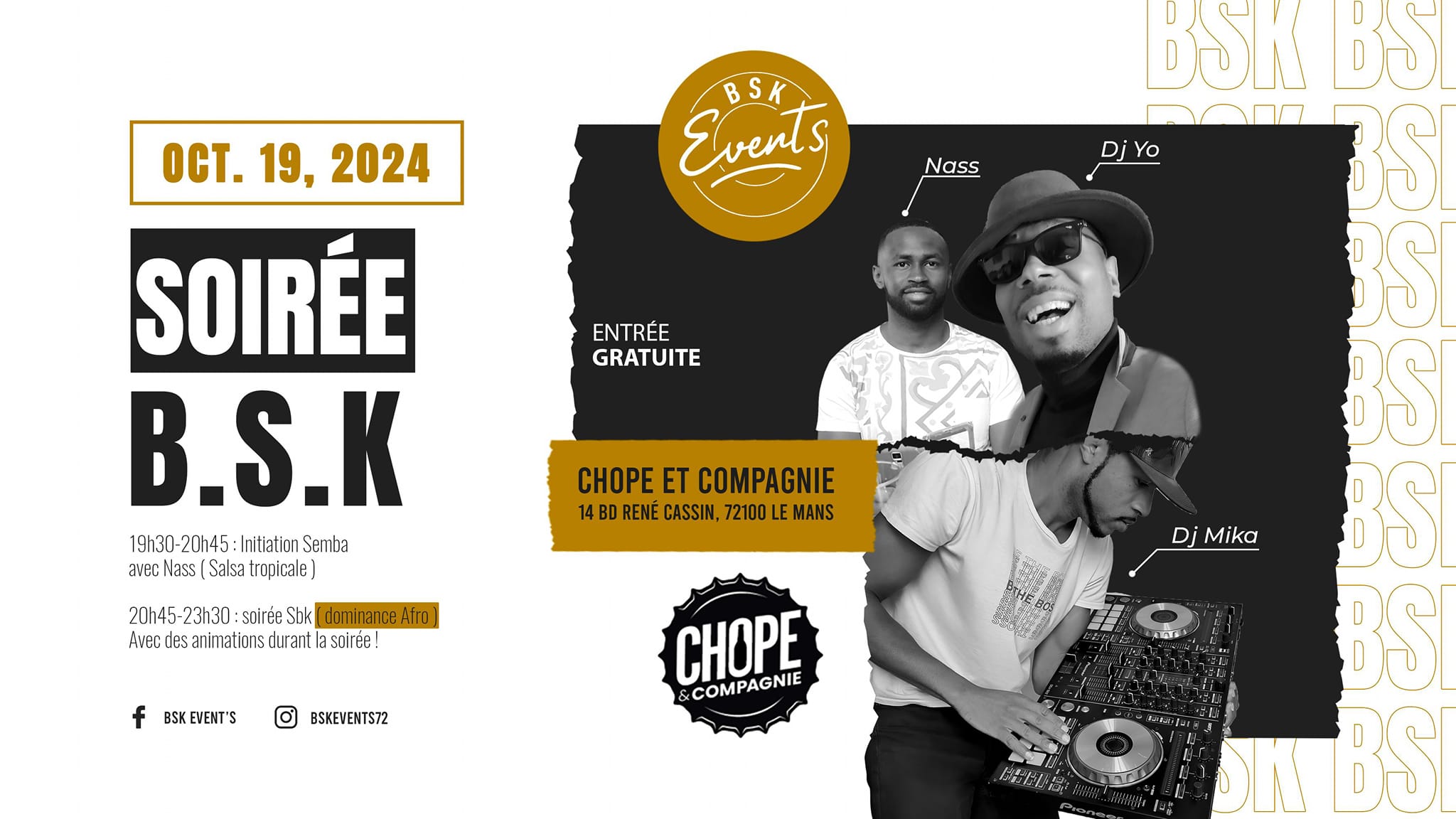Soirée Sbk ... Et surtout Afro, kompa et Zouk 🔥