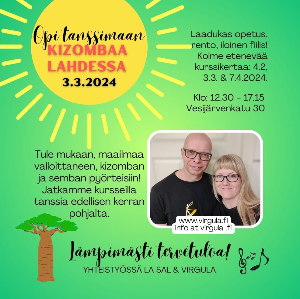 Kizomba ja semba -kurssi Lahti