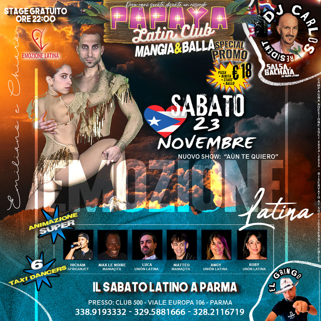 ๐โจ ๐ฆ๐๐๐๐ง๐ข 23 ๐ก๐ข๐ฉ๐๐ ๐๐ฅ๐ - Papaya Latin Club Parma โจ๐ ๐ฅ