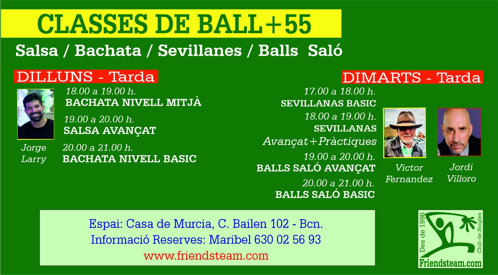CURSOS DE BALL Dilluns 2 Dimarts 3 Març 2026 - Club Friendsteam