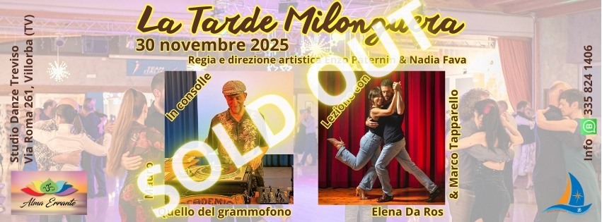 La Tarde Milonguera con Quello del grammofono, Elena Da Ros e Marco Tapparello del 30 novembre 2025.