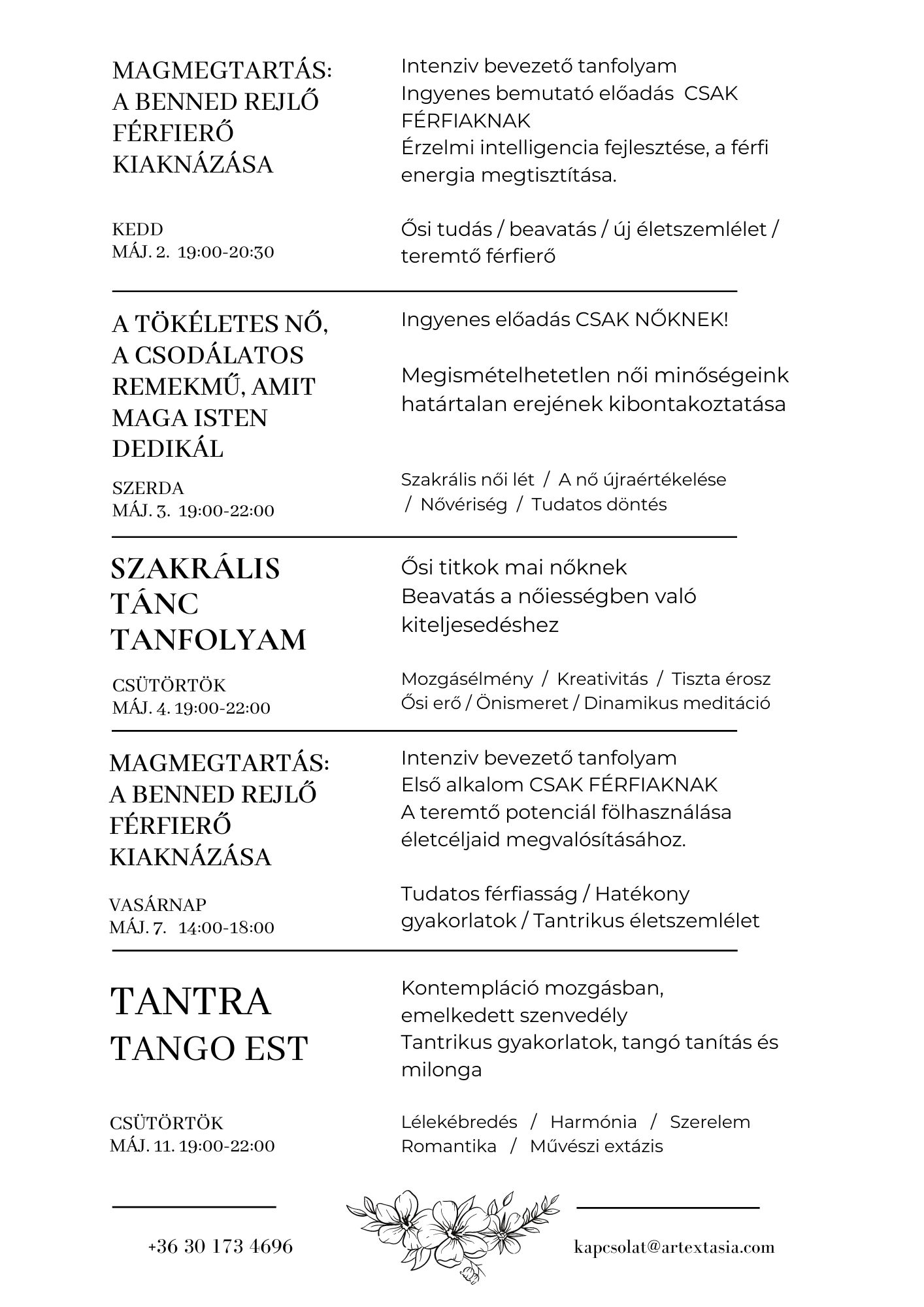 ArtExtasia Eseménynaptár 2023 MÁJUS