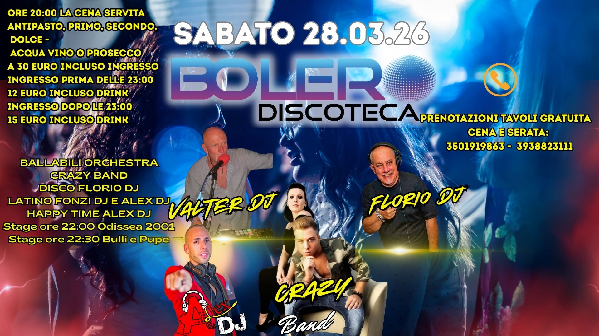 Sabato 28 03 26 Discoteca BOLERO Multisala