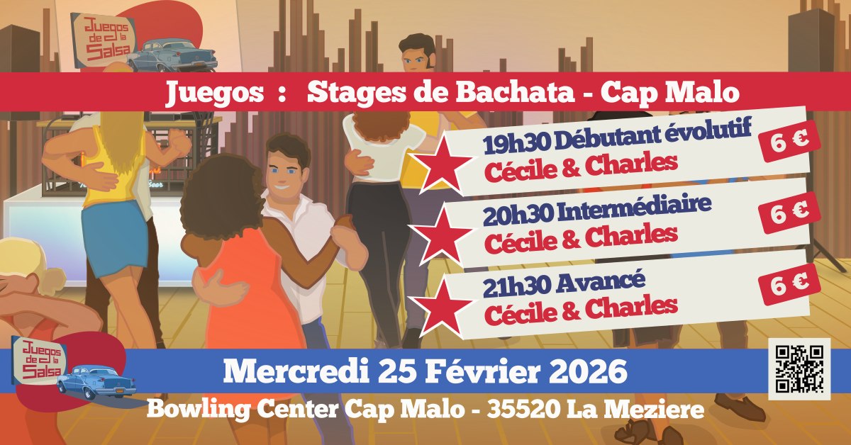 Juegos : Stages Bachata avec Cécile & Charles au Bowling Center Cap Malo