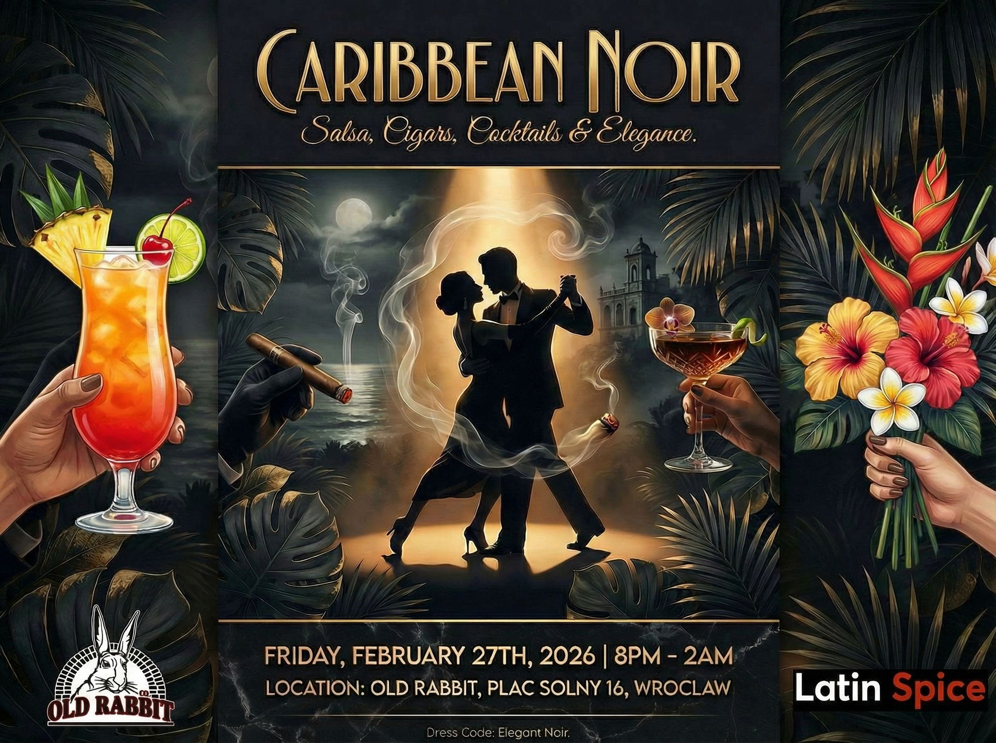 Caribbean Noir 🏝️🌙 Salsa Room Bar Area Cigar Lounge
