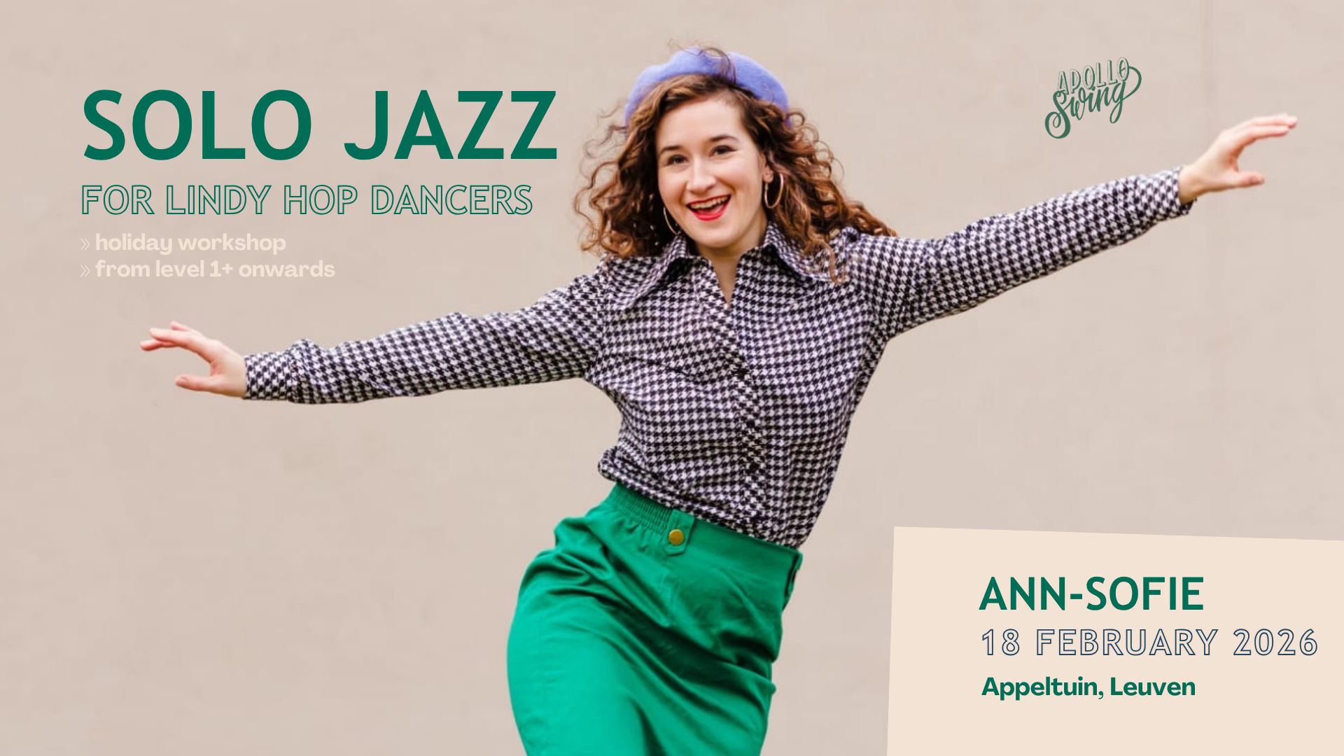Solo Jazz for Lindy Hop dancers in Leuven with Ann-Sofie - Apollo Swing