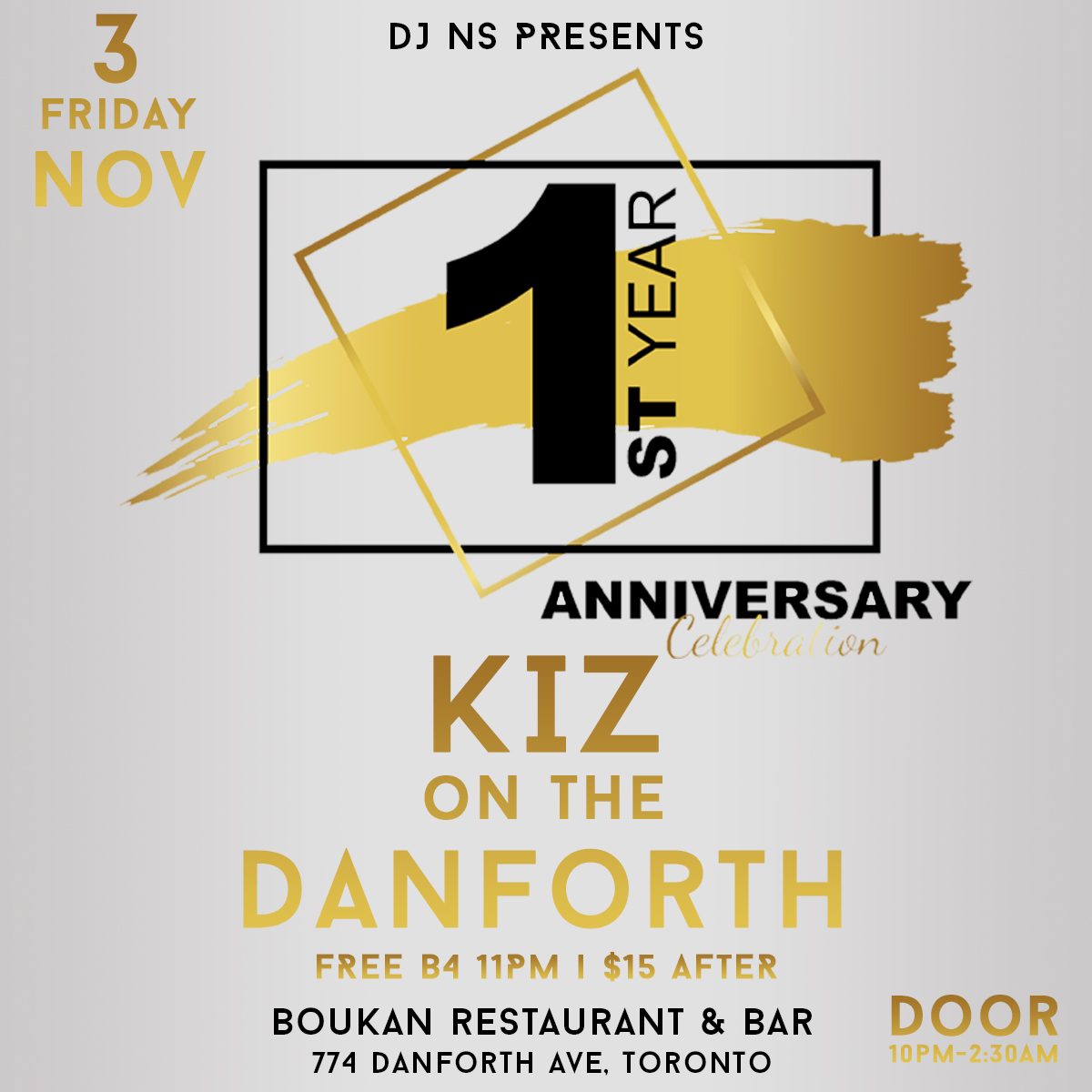 Kiz On The Danforth 1st Anniversary