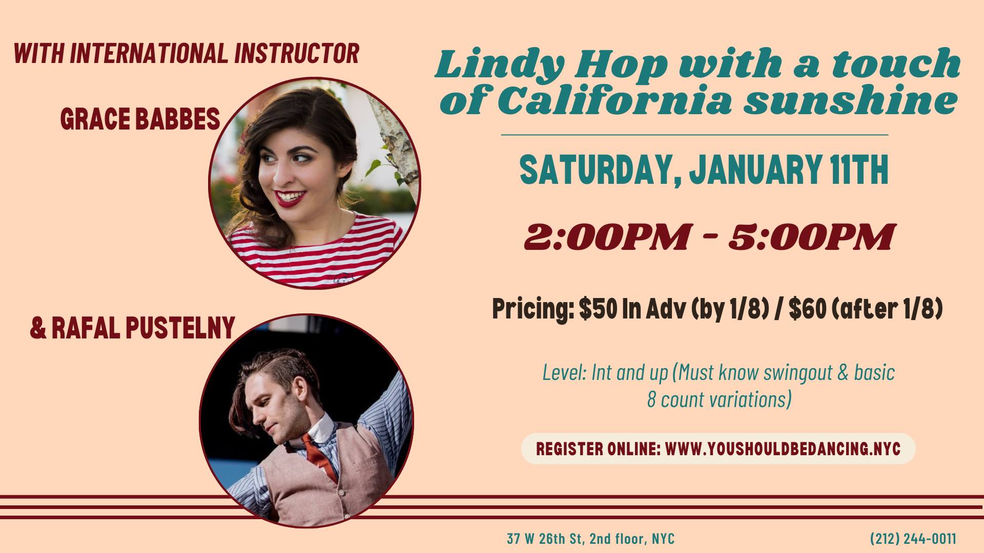 Lindy Hop with a touch of California sunshine with Grace Babbes & Rafal Pustelny