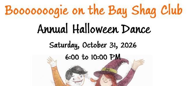 TICKETS NOW AVAILABLE - Boooogie on the Bay Shag Club's Annual Halloween Dance