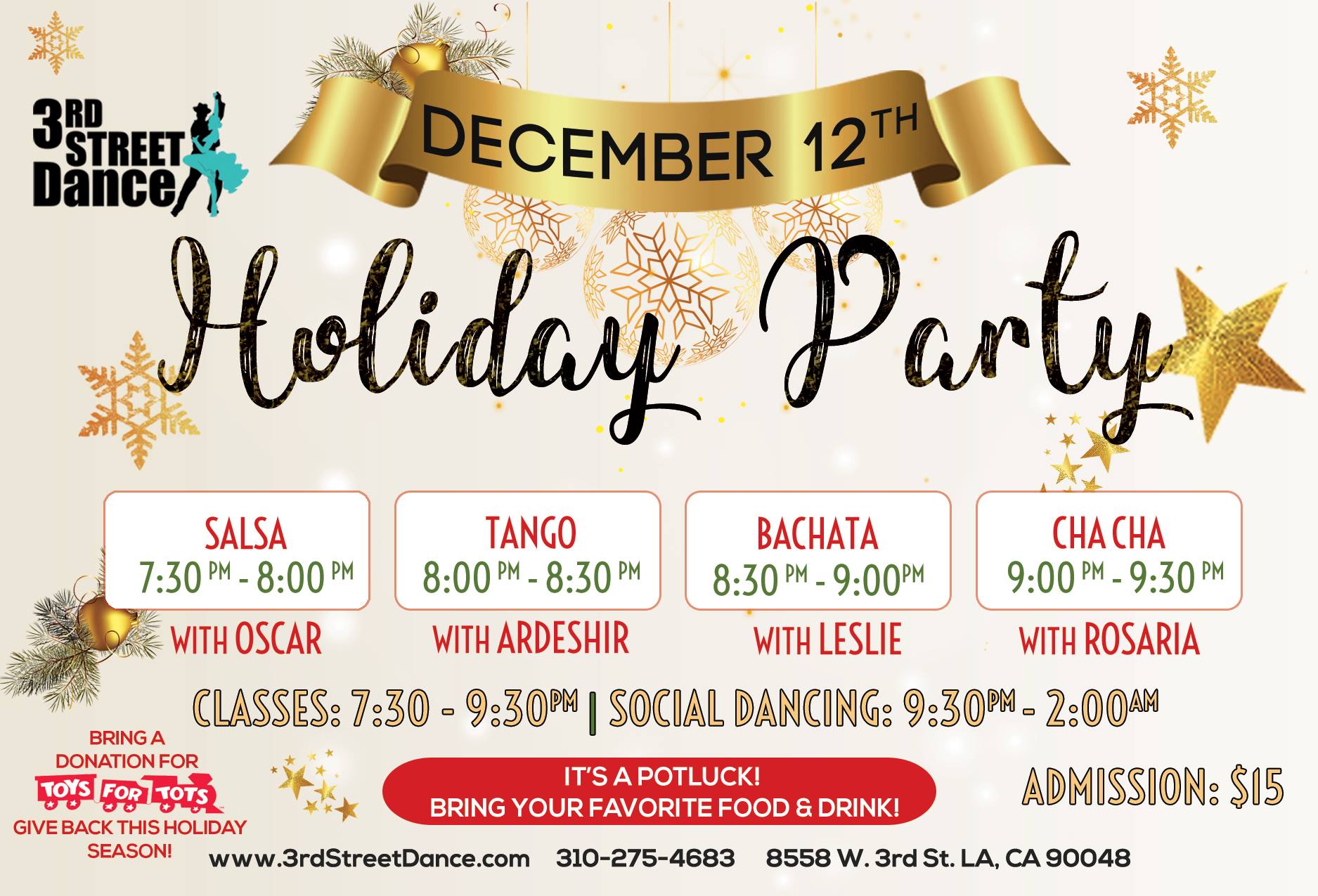 3rd Street Dance Annual Holiday Party!