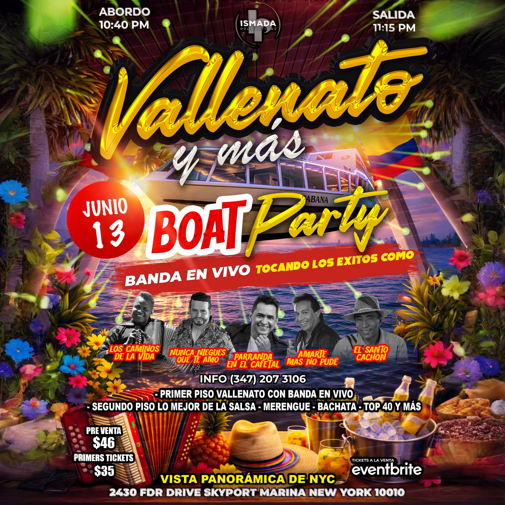 Vallenato Boat Party y mas en NYC Banda en Vivo + Fiesta Latina